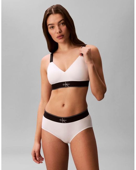 Calvin Klein Brown Graphic Logo Lightly Lined Bralette