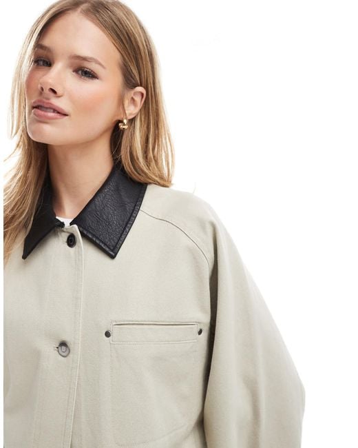 Pull&Bear Natural – worker-jacke
