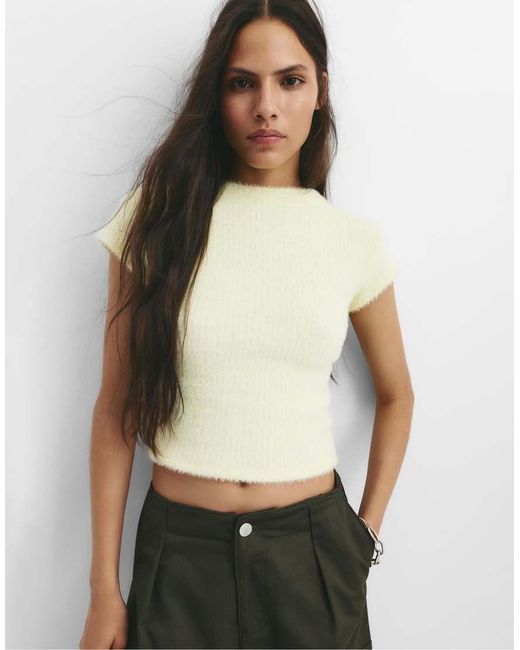 Pull&Bear Natural Soft Touch Textured T-Shirt