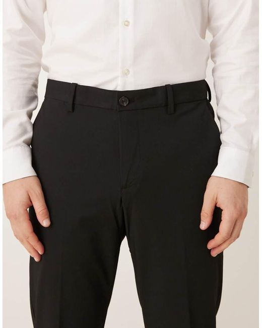 Mango Black Bologna Cotton Mix Tailored Trouser for men