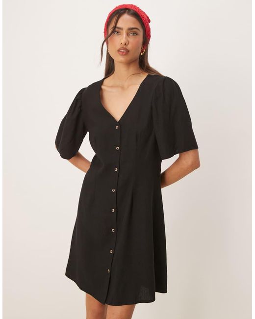 Jdy Natural Linen Mix Mini Shirt Dress