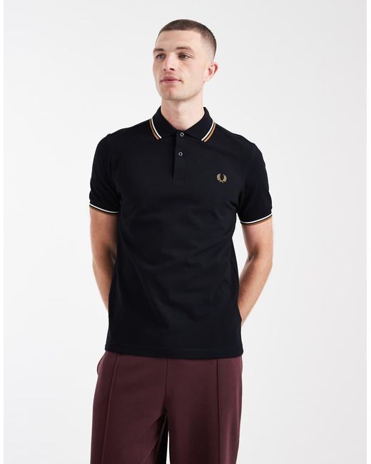 Fred Perry Blue Twin Tipped Logo Polo Shirt for men