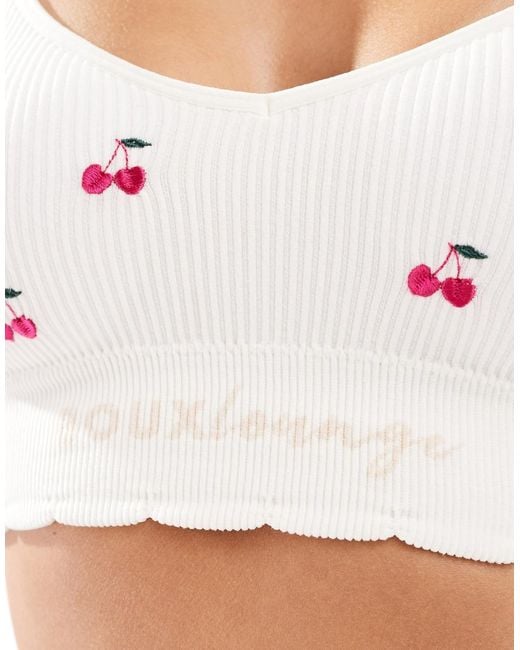 Boux Avenue White Cherry Embroidered Bralet