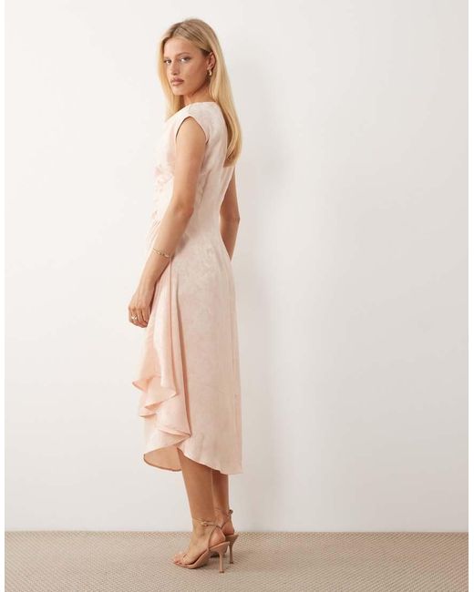 Vero Moda Natural Sleeveless Cowl Neck Ruched Detail Maxi Dress