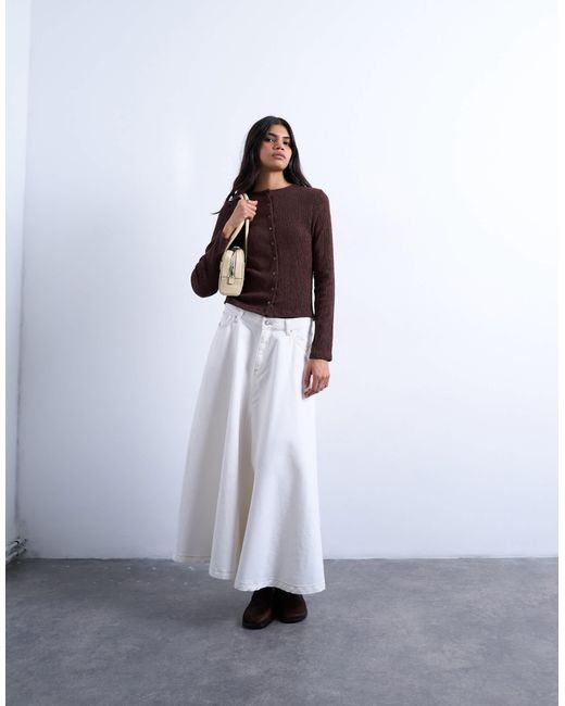 TOPSHOP Purple Crinkle Button Down Long Sleeve Top