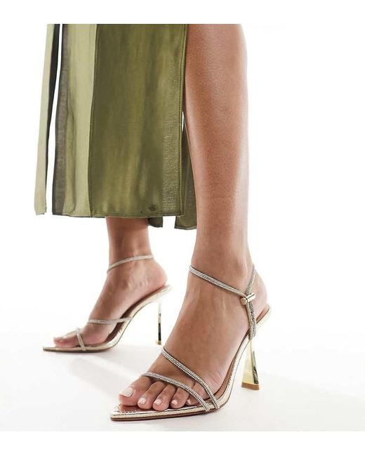 SIMMI Green Simmi London Wide Fit Adia Embellished Heeled Sandals