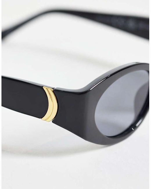 Pieces Metallic Oval Sunglasses