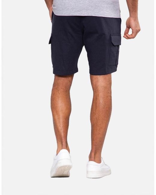 Threadbare Blue Cargo Sweat Shorts for men