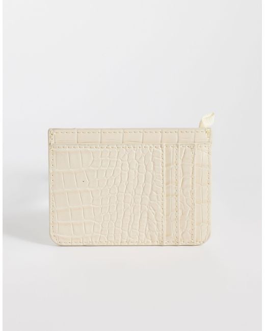 Mango Natural Croc Effect Card Holder