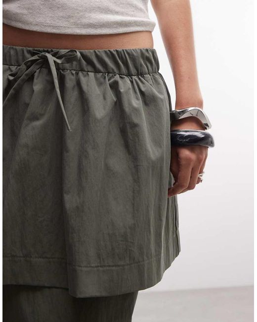 ASOS Natural Double Layer Cargo Pencil Skirt