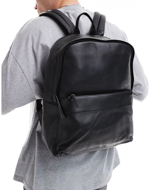 Asos mens leather backpack online