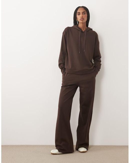 Jdy Brown Jersey Sweats Hoodie