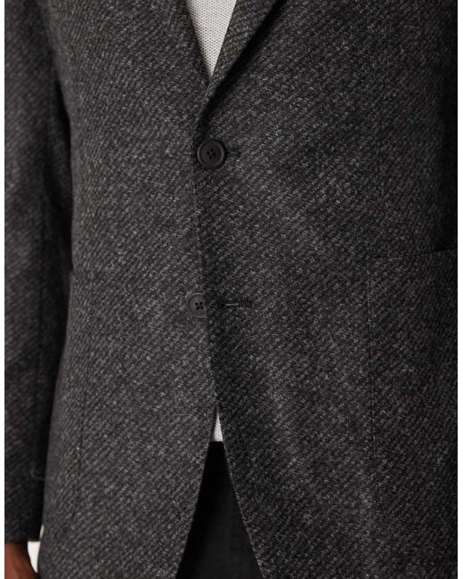Mango Gray Wool Blend Tweed Blazer for men