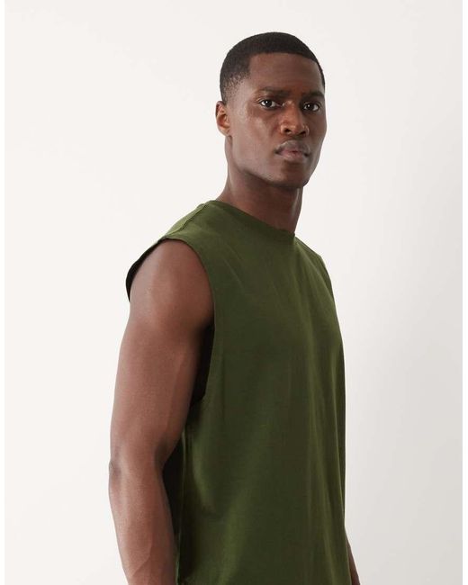 4505 Green Icon Cotton Oversized Pump Training Tank With Quick Dry Finish for men