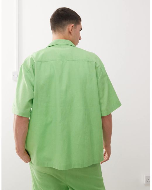 Collusion Green Textured Woven Shirt for men