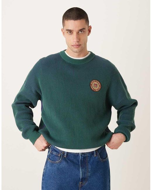 Prohibited Green Knitted Crewneck Jumper for men