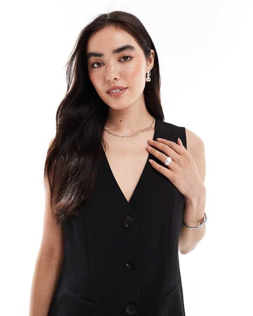 French Connection Black Tailored Waistcoat Detail Jumpsuit