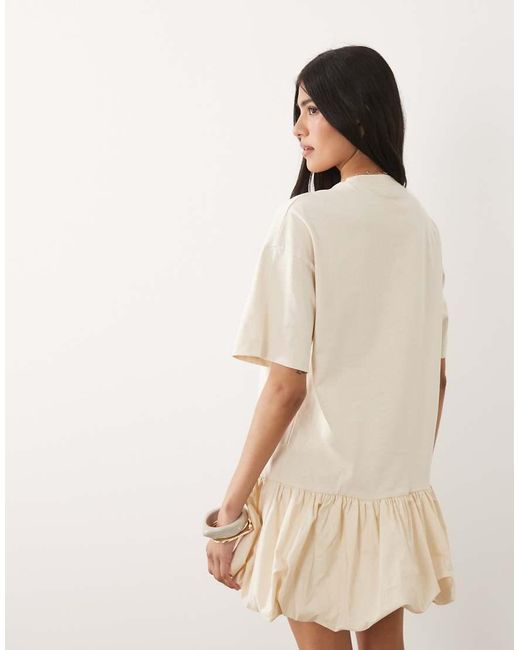Miss Selfridge Natural Drop Waist Bubble Hem Mini Dress
