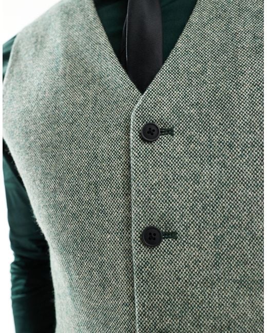 ASOS Green Slim Fit Wool Mix Suit Waistcoat for men