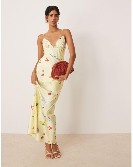 For Love & Lemons Natural – huda – maxi-trägerkleid