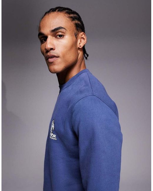 Barbour Blue Talisman Graphic Logo Sweatshirt With Back Print for men