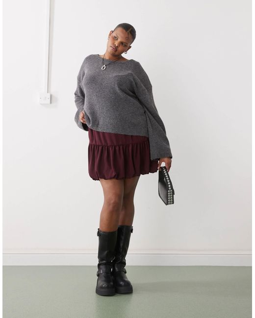 Noisy May Gray Tie Front Reversible Jumper