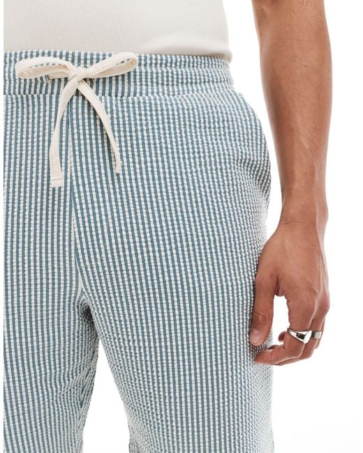 Pantalones cortos a rayas azules SELECTED de hombre de color Blue