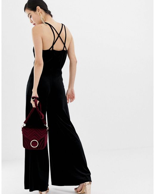 miss selfridge velvet jumpsuit