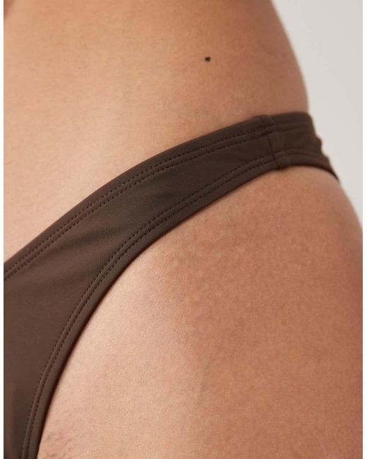 ASOS Natural Maya Ibiza High Leg Cheeky Brazilian Bikini Bottom