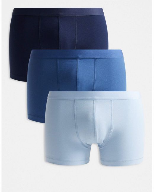 ASOS Blue 3 Pack Trunks for men