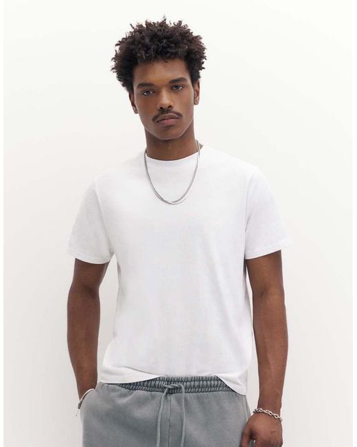 T-Shirt Basic A Maniche Corte di Pull&Bear in White da Uomo