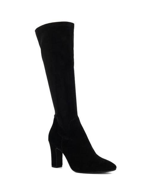 Dune Black Simple Suede Boots Shoe