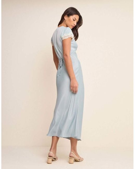 Nobody's Child Natural Lace Trim Aida Midi Dress
