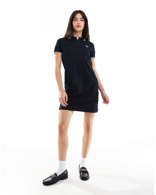 Fred Perry Blue Twin Tipped Polo Shirt Dress