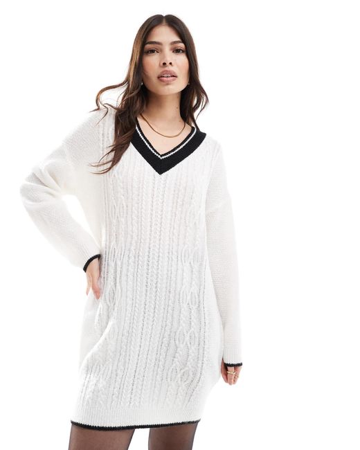 Miss Selfridge White – college-minikleid