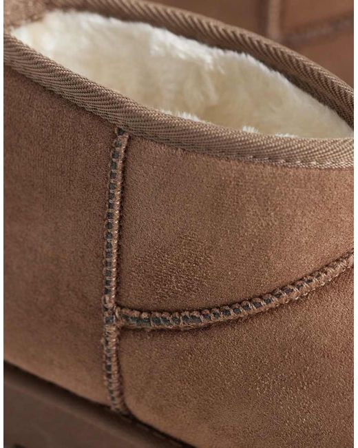 SEQWL Brown Cosy Mini Ankle Boots
