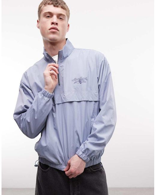 Alma de Ace Blue Yenta Quarter Zip With 92 Logo Back Print for men