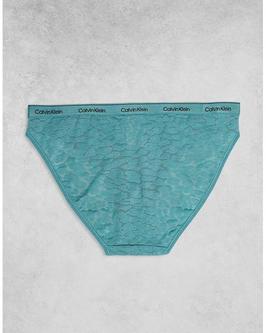 Pack De 3 Braguitas De Bikini De Color Turquesa, Azul Pastel Y Blanco Icon Lace De Calvin Klein de color Blue