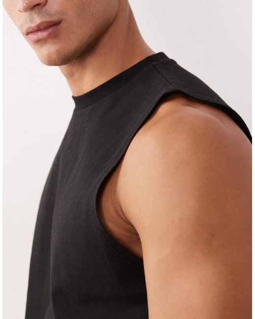 ASOS Black Regular Fit Tank for men