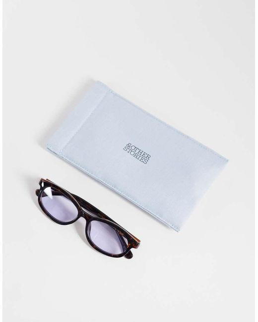 & Other Stories Black Rectangle Sunglasses