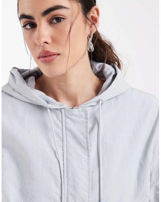 ASOS White Bubble Hem Rain Bomber Jacket