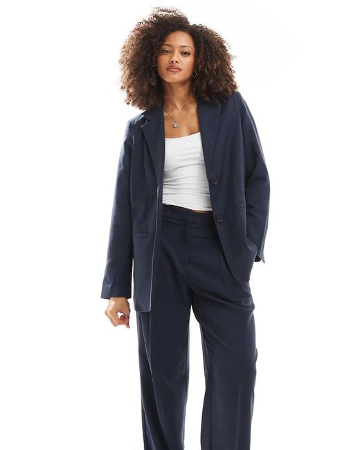 Vero Moda Elegante Blazer Met Visgraatmotief in het Blue