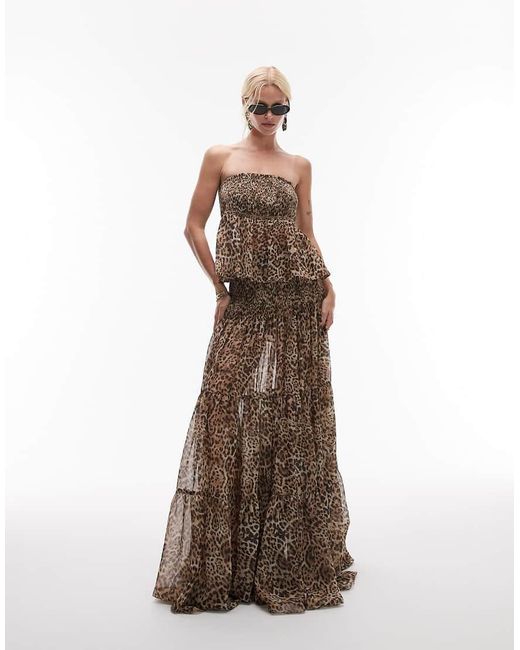 Mango Brown Featuring Kaia Gerber Co Ord Tiered Maxi Skirt