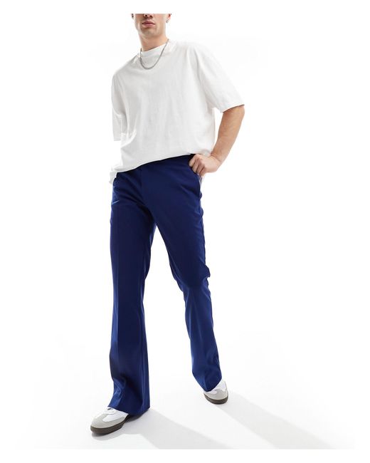 Pantalon habillé évasé - nuit ASOS pour homme en coloris Blue