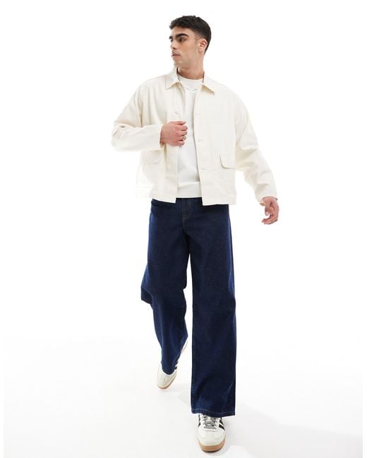 Jack & Jones White Coach Jacket With Pockets for men