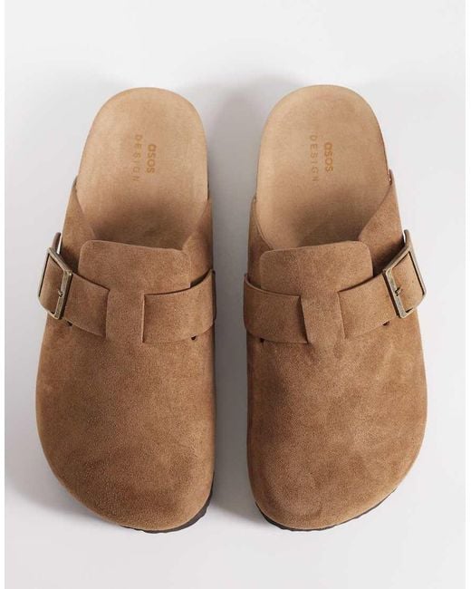ASOS Brown Mule Sandals With Cork Sole for men