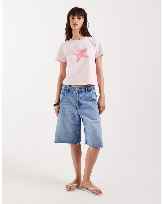 JJXX Blue Large Shell Print Baby Tee