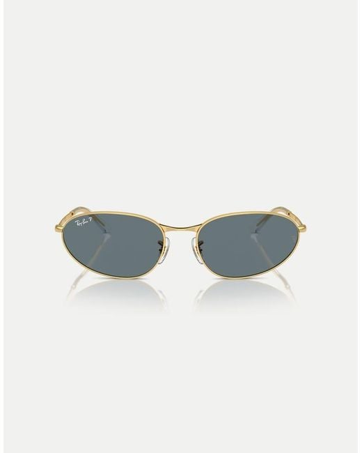 Ray-Ban Blue Rb3734 Irregular Polarised Sunglasses With Lens