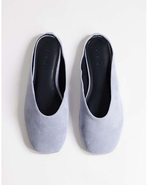 TOPSHOP White Atlas Mule Flat Shoe
