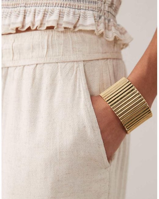 New Look Natural Linen Blend Wide Leg Trousers